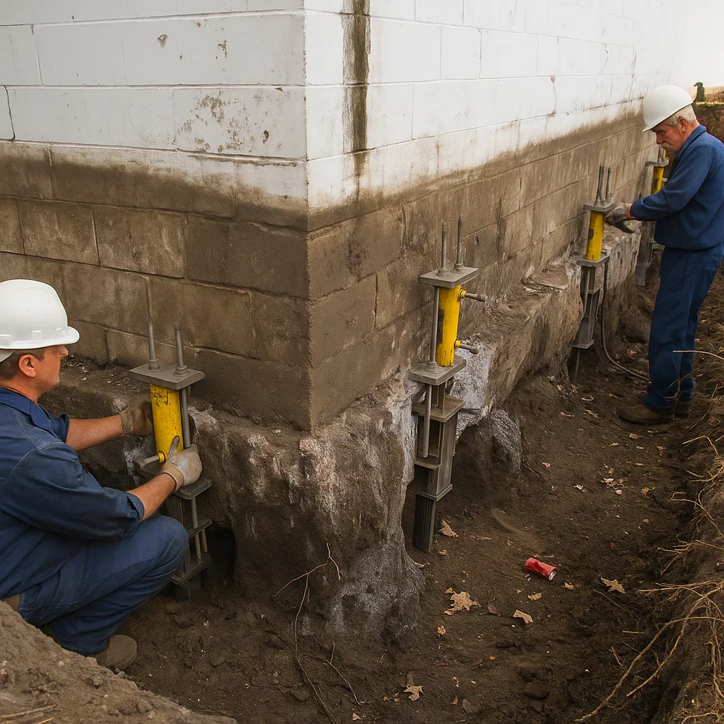 Fundații bloc înainte de consolidare - Sector 4